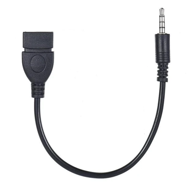 Alt view image 7 of 7 - 3.5mm AUX Audio Plug to USB A Female Car Audio Adapter Cable Converter for Car S