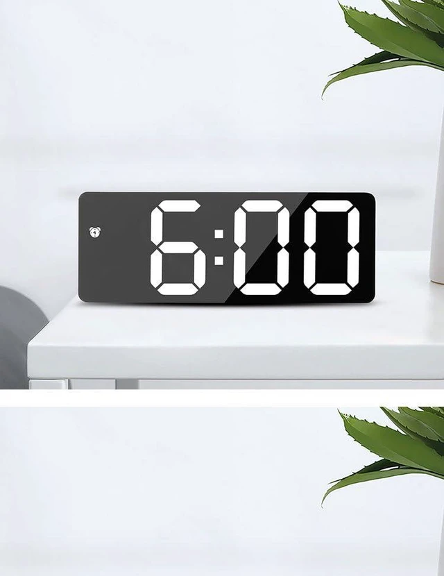 Alt view image 3 of 4 - Digital Alarm Clock for Bedroom, Mirror Surface LED Electronic Clocks, Adjustabl