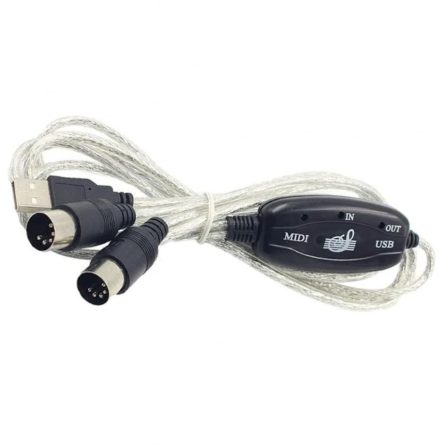 Alt view image 2 of 6 - USB MIDI Cable Adapter, 2m, USB MIDI Interface Converter, 16 Channels, Red, Plas