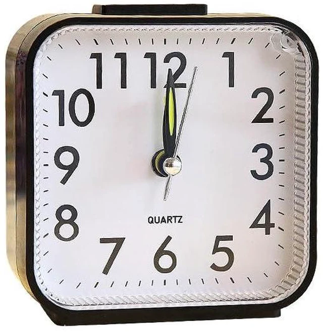 Main image of Analog Alarm Clock, Silent Non Ticking Small Clock, Travel Alarm Clock with Snoo