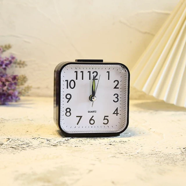 Alt view image 2 of 5 - Analog Alarm Clock, Silent Non Ticking Small Clock, Travel Alarm Clock with Snoo