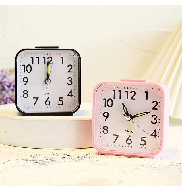 Alt view image 3 of 5 - Analog Alarm Clock, Silent Non Ticking Small Clock, Travel Alarm Clock with Snoo