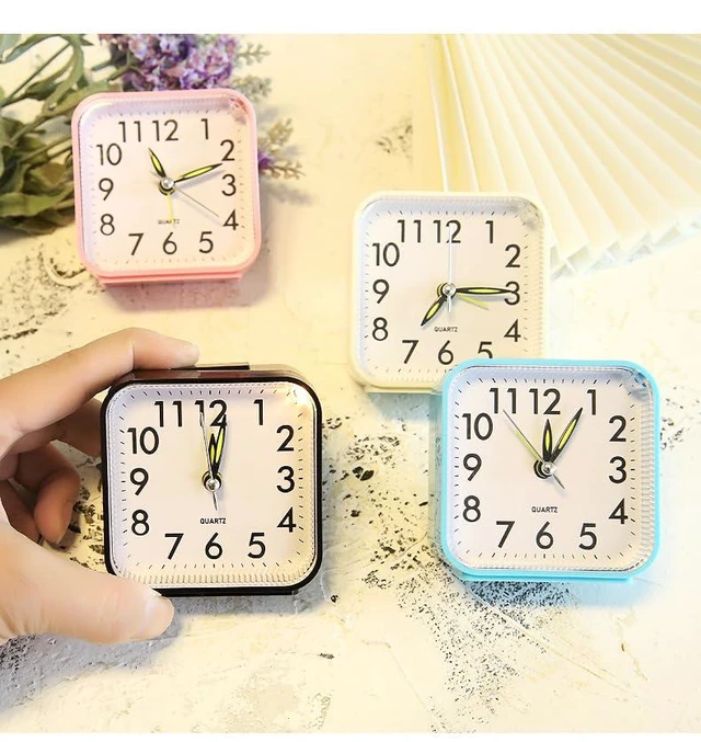 Alt view image 4 of 5 - Analog Alarm Clock, Silent Non Ticking Small Clock, Travel Alarm Clock with Snoo