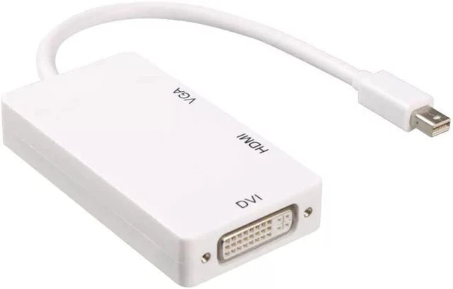 Alt view image 4 of 4 - Mini DP DisplayPort to HDMI VGA DVI Adapter Cable 3 in 1 Thunderbolt for MacBook