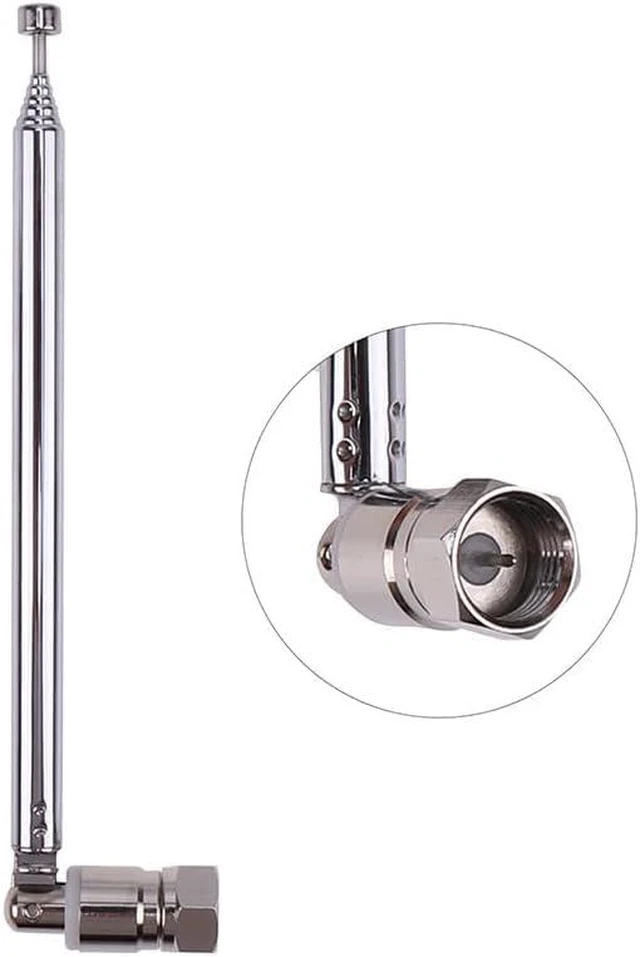 Alt view image 2 of 3 - FM Antenna Telescopic, 120cm Telescopic Antenna Replacement F Plug DAB FM Radio