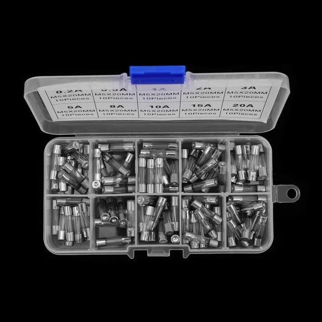 Alt view image 4 of 5 - 100Pcs Glass Fuse Fine Fuses Assortment Car Glass Tube Fuses 0.2A-20A, 5x20mm, S