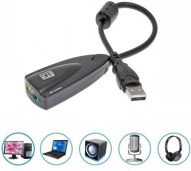 Alt view image 3 of 5 - USB 2.0 External Audio Adapter, 7.1 Stereo Sound Card Dynamic 3D Surround Sound