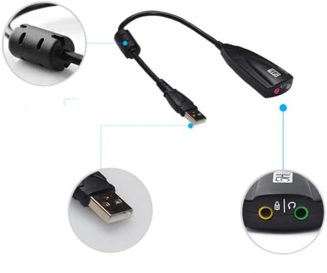 Alt view image 4 of 5 - USB 2.0 External Audio Adapter, 7.1 Stereo Sound Card Dynamic 3D Surround Sound