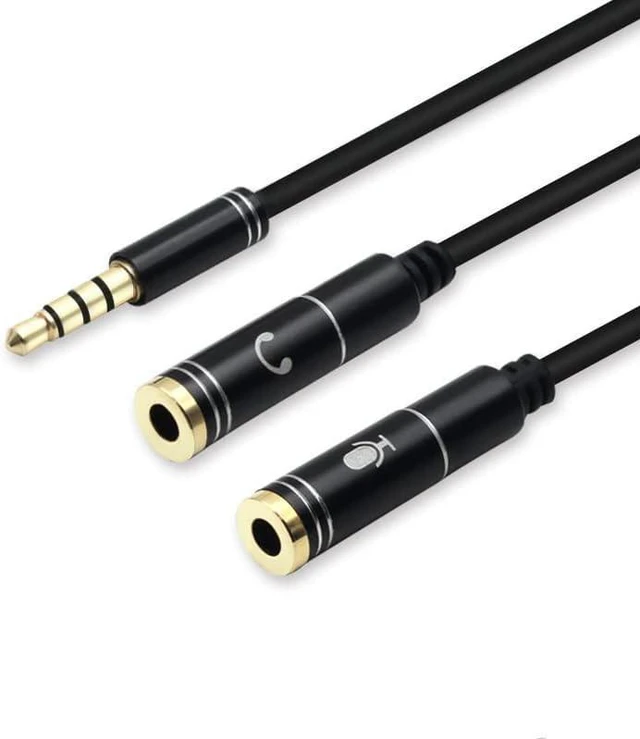 Alt view image 2 of 3 - Audio Splitter Cable Y Adapter Micro Headset 3.5mm Male to 2 Female for Headphon