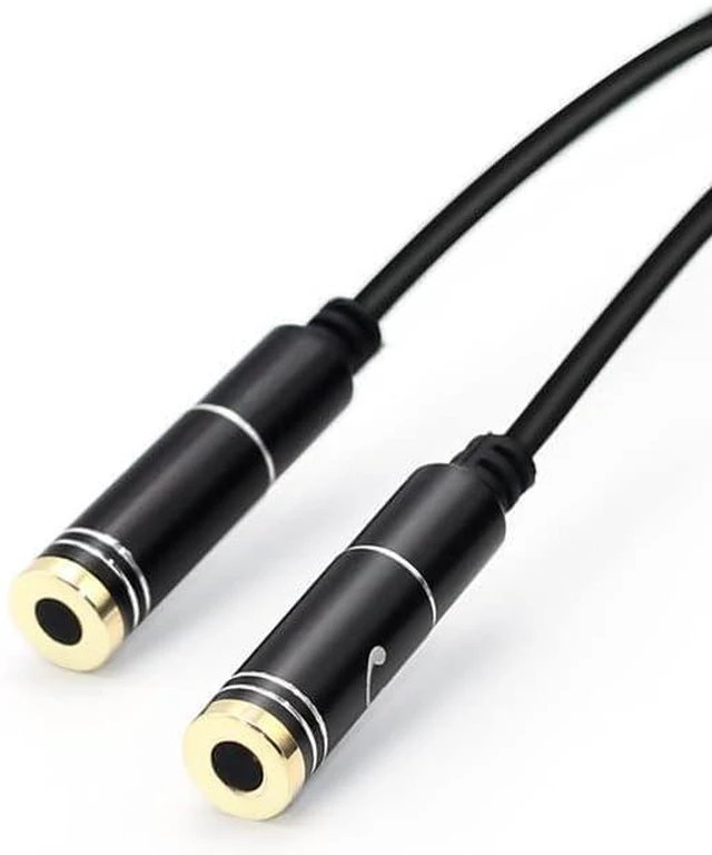Alt view image 3 of 3 - Audio Splitter Cable Y Adapter Micro Headset 3.5mm Male to 2 Female for Headphon