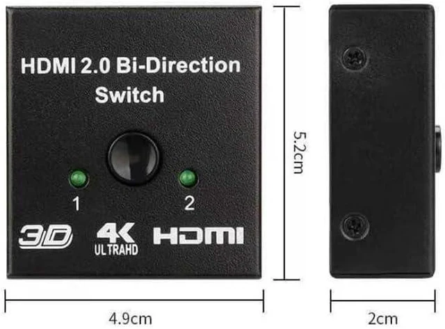 Alt view image 2 of 7 - HDMI Switch, HDMI Switcher Splitter Distributor 1 in 2 Out 4K 3D DTS HD 1080p