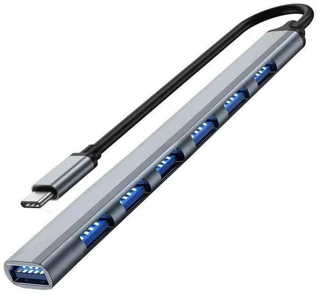 Main image of USB C Hub 3.0 with 7 Ports, Aluminium USB C to USB Hub 3.0 USB Splitter for Mac