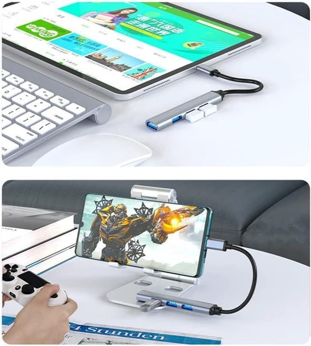 Alt view image 5 of 6 - Hub USB C 3.0 to USB Adapter, 4 Port USB Hub with 1*USB 3.0 and 3*USB 2.0, Type-