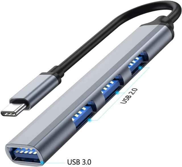 Alt view image 6 of 6 - Hub USB C 3.0 to USB Adapter, 4 Port USB Hub with 1*USB 3.0 and 3*USB 2.0, Type-