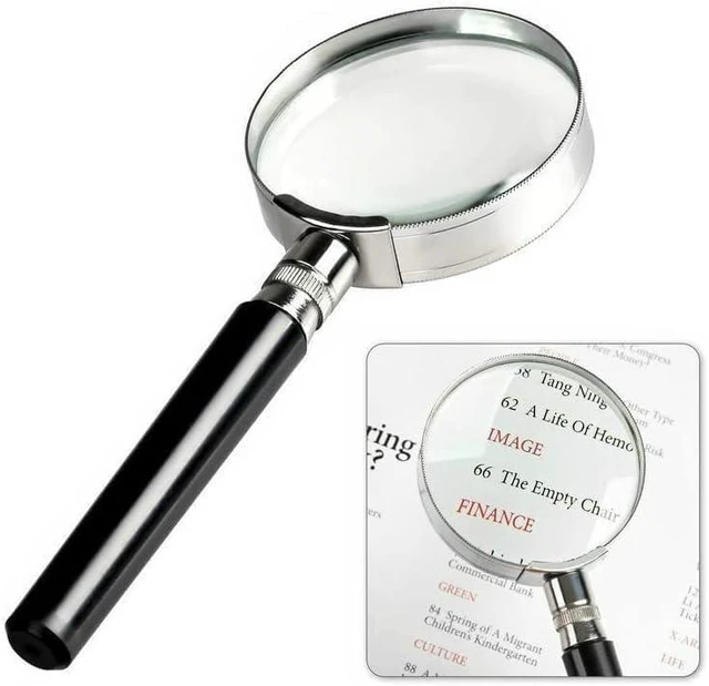 Alt view image 4 of 6 - Handheld Magnifier Reading Magnifier 5X Magnification Ø 75 mm Shatterproof Lens
