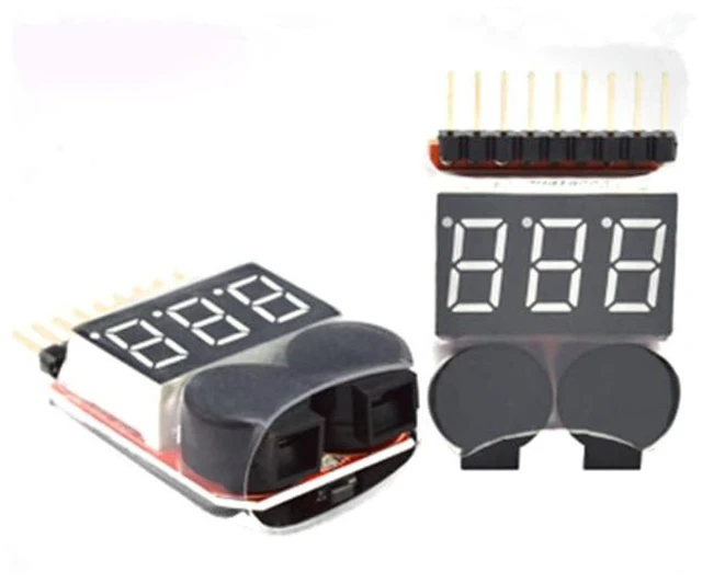 Main image of 2Pcs Low Voltage Buzzer Lipo Alarm Piezo Tester Checker Warner Saver Voltage 1-8