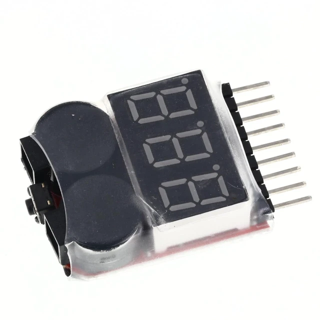 Alt view image 5 of 5 - 2Pcs Low Voltage Buzzer Lipo Alarm Piezo Tester Checker Warner Saver Voltage 1-8