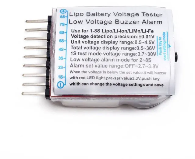 Alt view image 4 of 5 - 2Pcs Low Voltage Buzzer Lipo Alarm Piezo Tester Checker Warner Saver Voltage 1-8