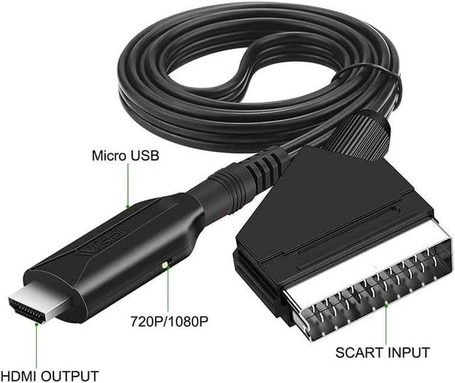Alt view image 3 of 6 - SCART to HDMI Converter, HD 1080P Video Audio Cable Adapter Converter for HDTV S
