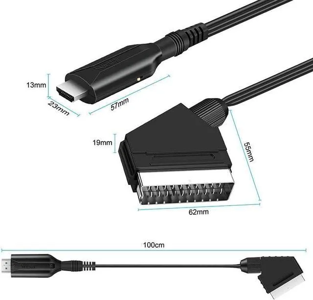 Alt view image 5 of 6 - SCART to HDMI Converter, HD 1080P Video Audio Cable Adapter Converter for HDTV S