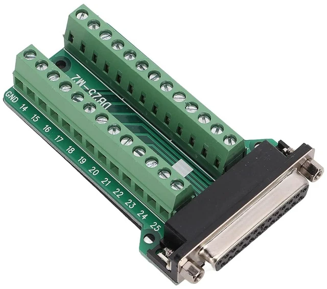 Alt view image 4 of 5 - D-SUB 25Pin DB25-M2 Female Breakout to PCB Terminals Connections Board Signal Mo