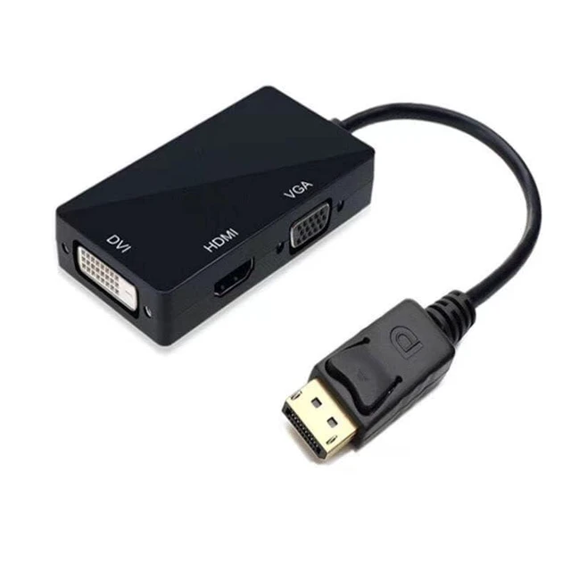 Alt view image 2 of 7 - Multi-Function Displayport Dp to HDMI/DVI/VGA Male to Female 3-in-1 Adapter Conv