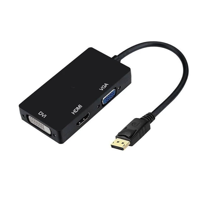 Alt view image 3 of 7 - Multi-Function Displayport Dp to HDMI/DVI/VGA Male to Female 3-in-1 Adapter Conv
