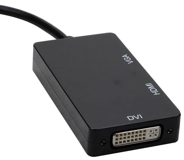 Alt view image 4 of 7 - Multi-Function Displayport Dp to HDMI/DVI/VGA Male to Female 3-in-1 Adapter Conv