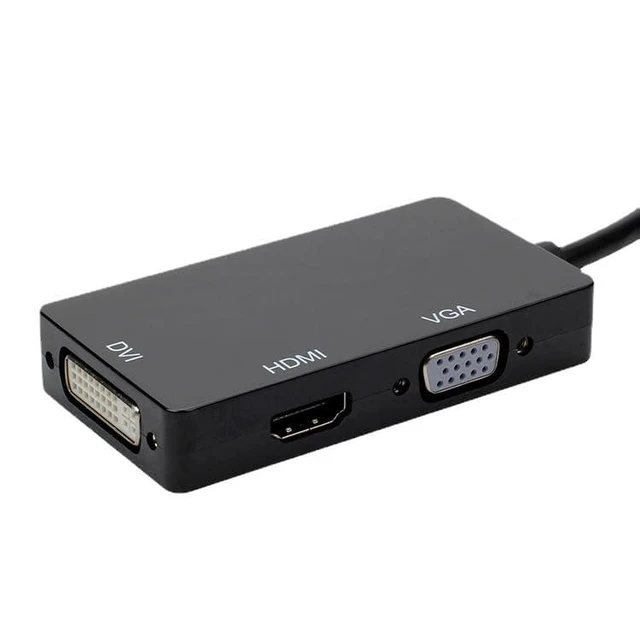 Alt view image 5 of 7 - Multi-Function Displayport Dp to HDMI/DVI/VGA Male to Female 3-in-1 Adapter Conv