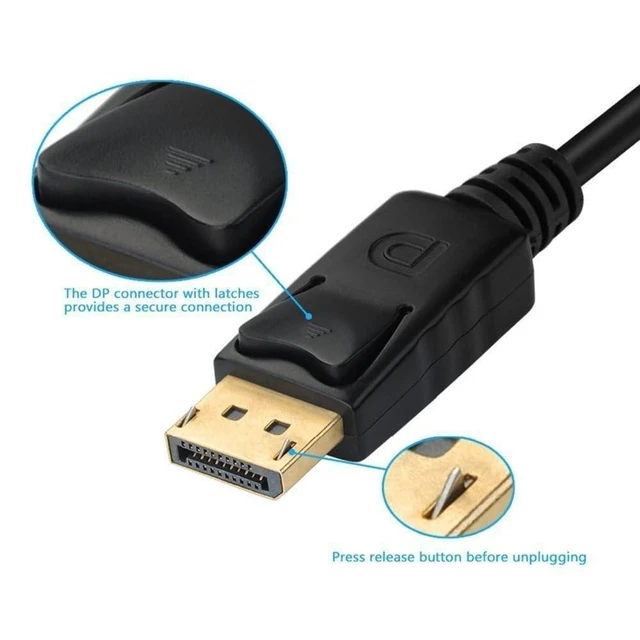 Alt view image 7 of 7 - Multi-Function Displayport Dp to HDMI/DVI/VGA Male to Female 3-in-1 Adapter Conv