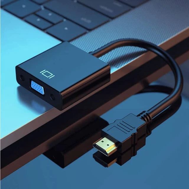 Alt view image 4 of 4 - 1080P HDMI to VGA Converter Adapter VGA Female Video 3.5mm Audio Cable for PC La