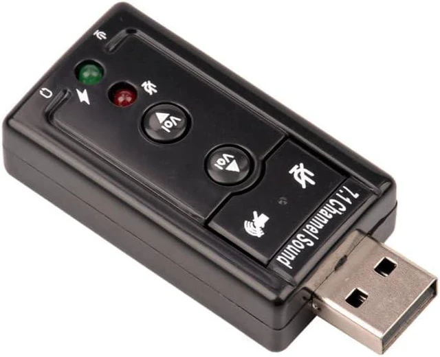 Alt view image 2 of 6 - USB 2.0 Sound Card 7.1 3D External Audio Adapter Volume Control Function Keys Mi
