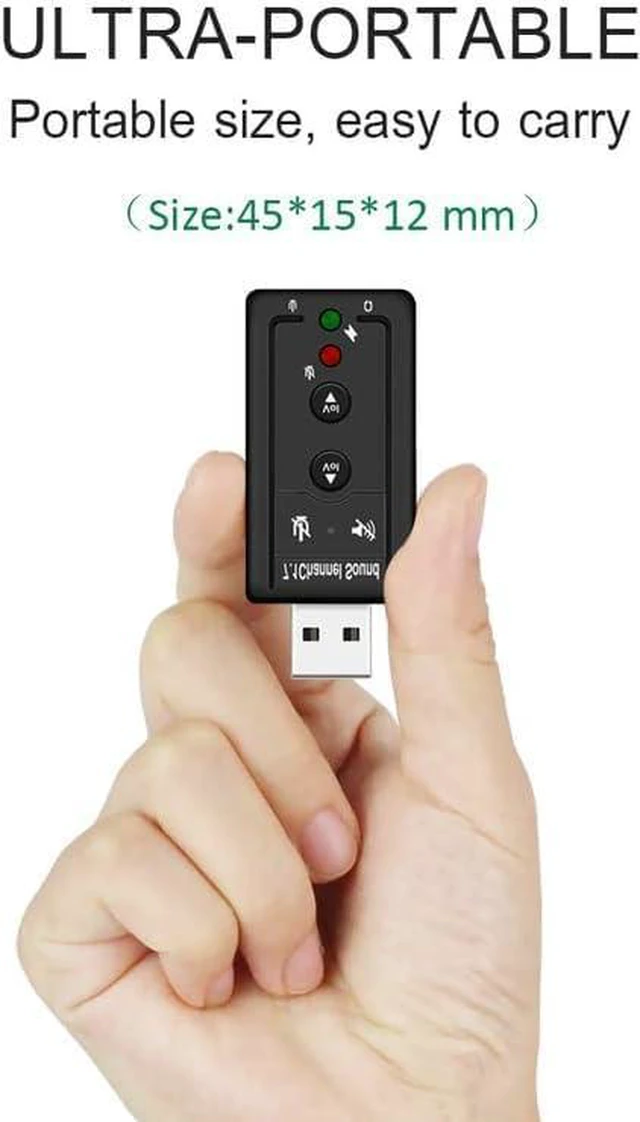 Alt view image 4 of 6 - USB 2.0 Sound Card 7.1 3D External Audio Adapter Volume Control Function Keys Mi