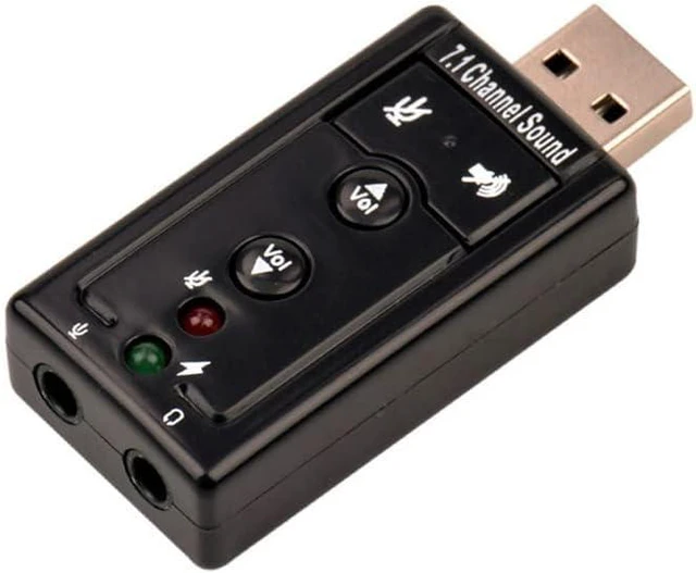 Alt view image 6 of 6 - USB 2.0 Sound Card 7.1 3D External Audio Adapter Volume Control Function Keys Mi