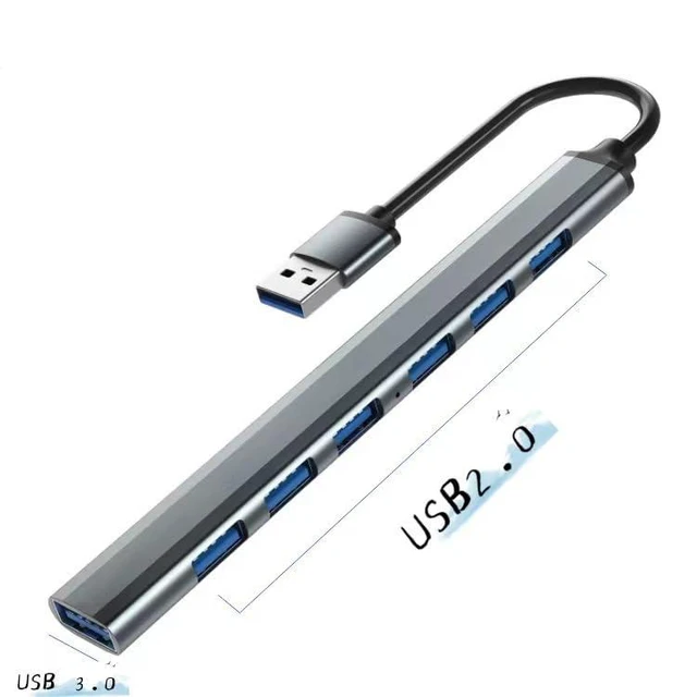 Alt view image 3 of 5 - USB Hub 3.0 with 7 Ports, Aluminium USB 3.0 Hub USB Splitter Extender for Laptop