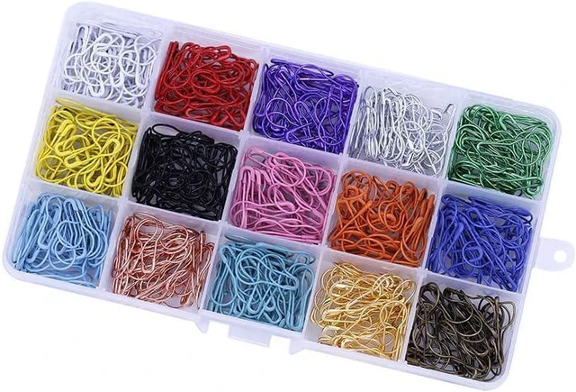 Alt view image 2 of 7 - 750 Pieces Pear Pins Metal Safety Pins, 15 Colors Mini Pear Shape Safety Pins, C
