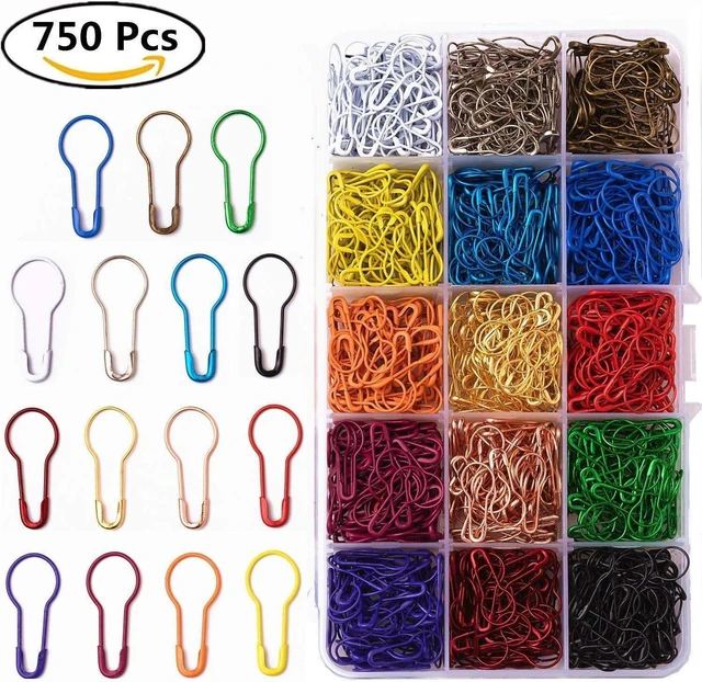 Alt view image 5 of 7 - 750 Pieces Pear Pins Metal Safety Pins, 15 Colors Mini Pear Shape Safety Pins, C