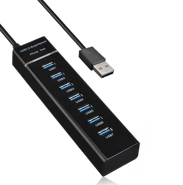 Main image of USB 3.0 Hub, 7-Port USB Data Hub Splitter for Laptop, PC, MacBook, Mac Pro, Mac