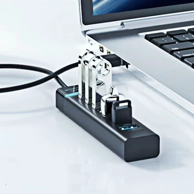 Alt view image 6 of 7 - USB 3.0 Hub, 7-Port USB Data Hub Splitter for Laptop, PC, MacBook, Mac Pro, Mac
