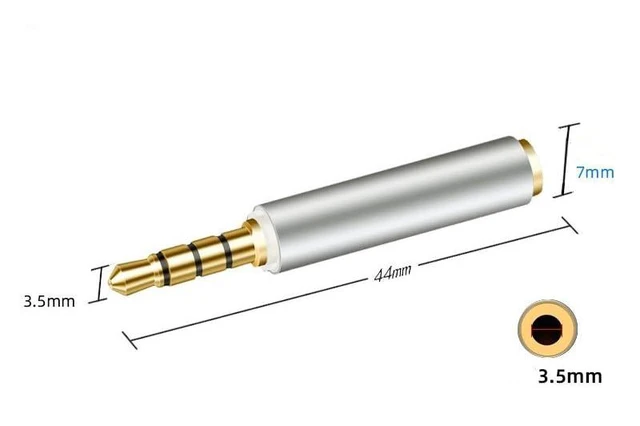 Alt view image 3 of 4 - 2.5mm Male to 3.5mm Female Audio Adapter, Gold Plated Jack Stereo Full Metal Con