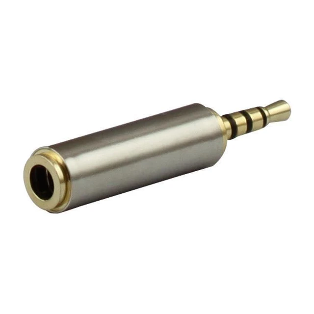 Alt view image 4 of 4 - 2.5mm Male to 3.5mm Female Audio Adapter, Gold Plated Jack Stereo Full Metal Con