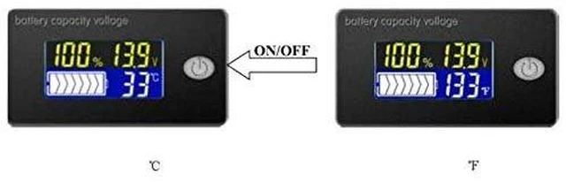 Alt view image 6 of 6 - Universal Digital Voltmeter Battery Capacity Display Temperature Meter LCD 12V T