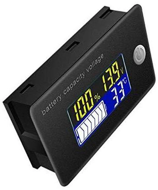 Alt view image 5 of 6 - Universal Digital Voltmeter Battery Capacity Display Temperature Meter LCD 12V T