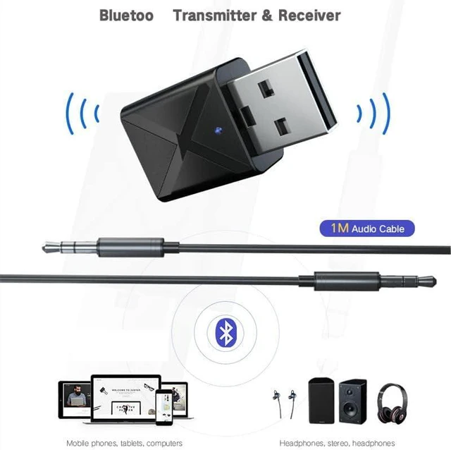 Alt view image 3 of 3 - 2-in-1 Bluetooth Adapter Transmitter Receiver Music TV PC Audio Transmitter 3.5m