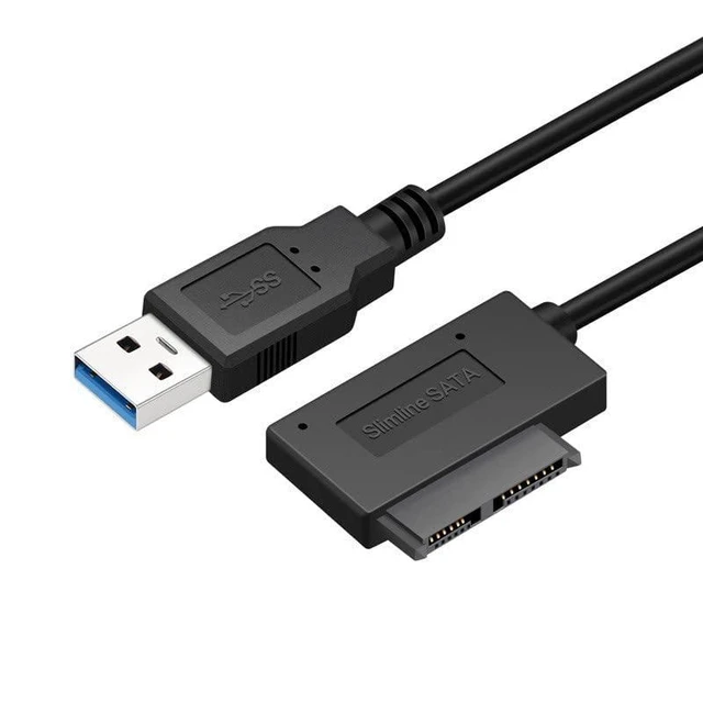 Alt view image 2 of 7 - USB 3.0 to SATA 7+6 13pin Slimline Sata Adapter Cable 5Gbps Compatible for Lapto