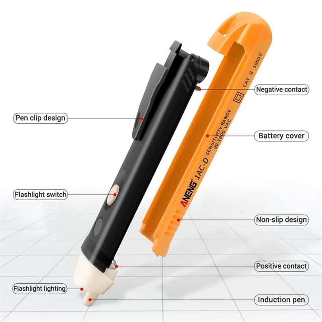 Alt view image 3 of 6 - Voltage Tester Contactless AC 90-1000V CAT 3 Phase Tester LED Test Pen Current T
