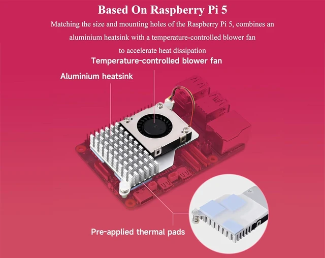 Alt view image 3 of 6 - Official Pi 5 Active Cooler Compatible with Raspberry Pi 5