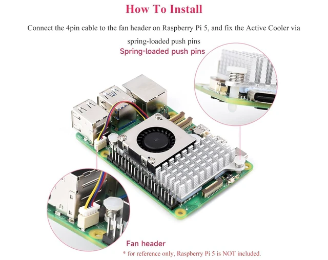 Alt view image 4 of 6 - Official Pi 5 Active Cooler Compatible with Raspberry Pi 5