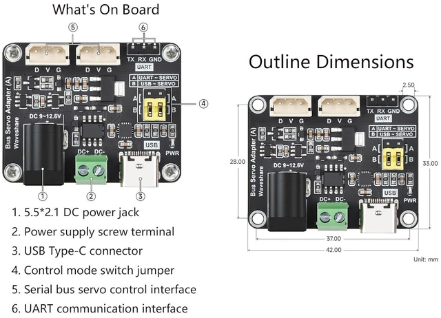 Alt view image 7 of 7 - Serial Bus Servo Driver Board, Support 253 ST/SC Serial Bus Servos