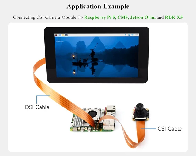 Alt view image 4 of 7 - 0.5M CSI FPC Flexible Cable Compatible with Raspberry Pi 5, 22Pin To 15Pin
